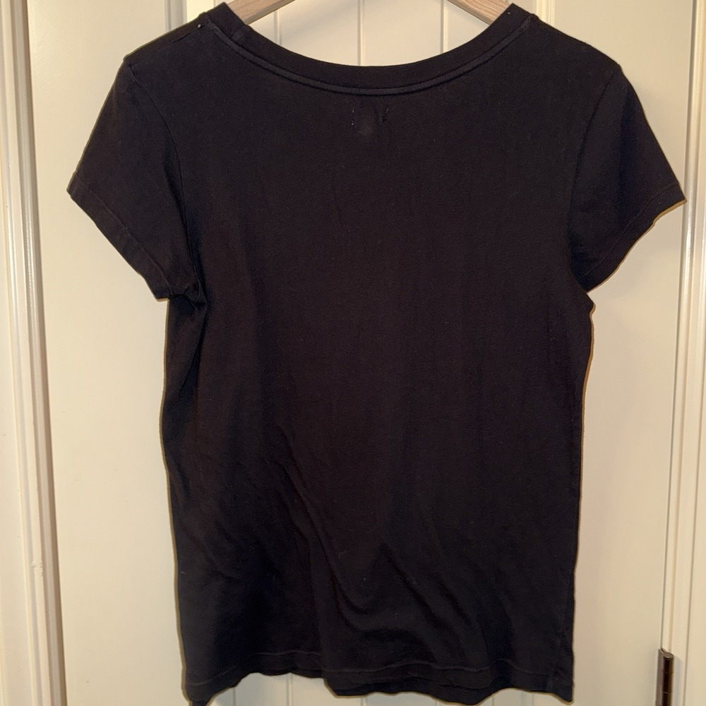 L'Agence Cory Black Premium Cotton Scoop Neck Tee Shirt Large Made in USA Luxury - Picture 7 of 7